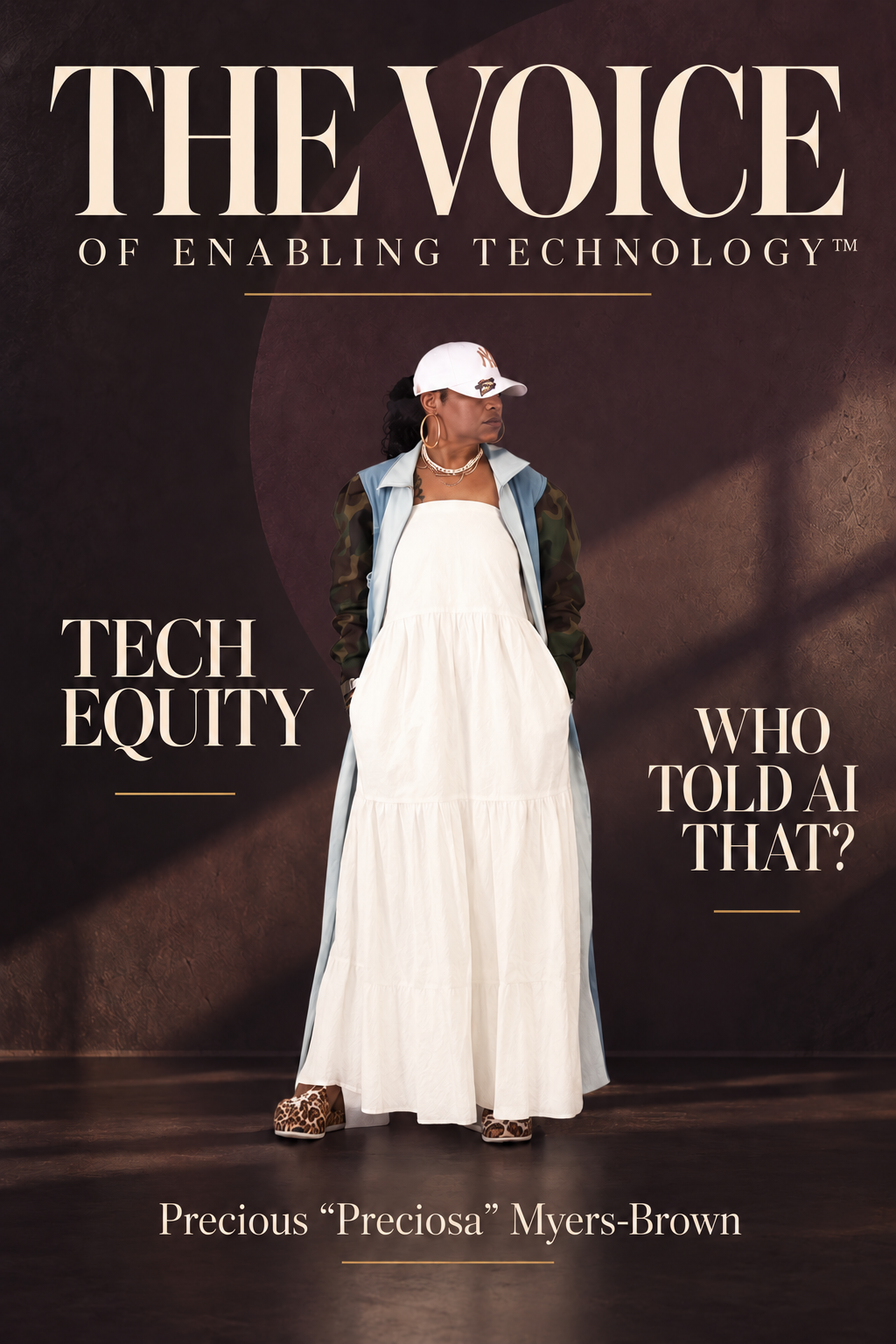 The Voice of Enabling Technology™ newsletter cover, adapted from Precious “Preciosa” Myers-Brown’s Fashion Week portrait